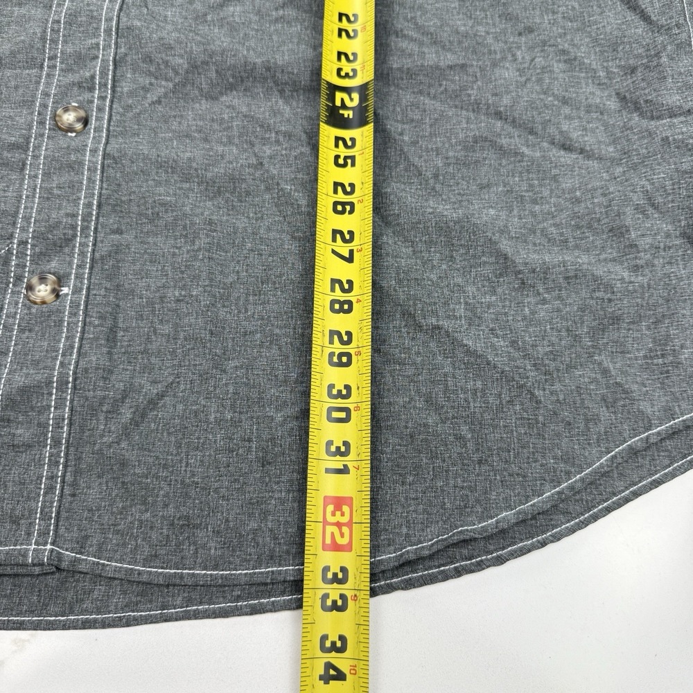 Duluth Alaskan Hardgear Button Down Shirt Mens XLT Gray White Stitch Performance - Picture 6 of 9